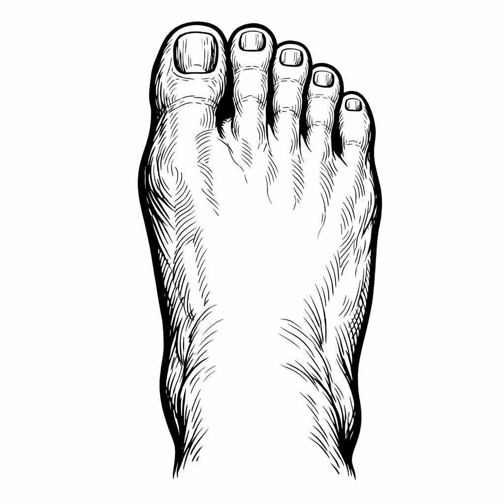Archival sketch of Carl's Right Foot